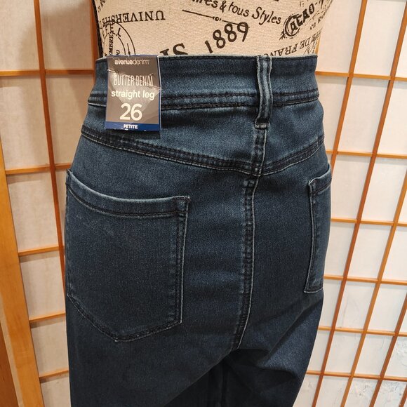 Avenue Denim Butter Denim Straight Leg Jeans, Size 26 Petite, New With Tags - Picture 3 of 9